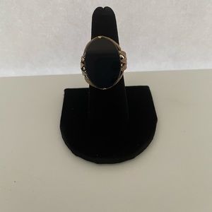 Vintage Handmade Gold and Black Metal Ring